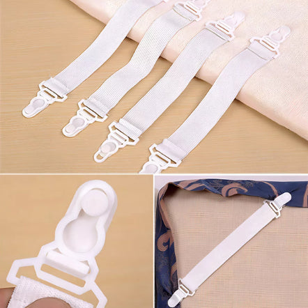 Kit 8 Prendedores Elástico P/lençol Segura Prende Presilha cama