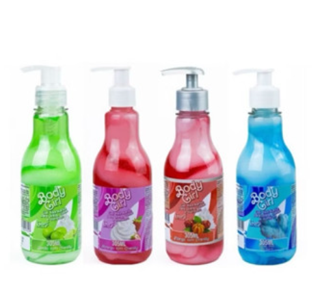 Body Girl Gel Hidratante p/ Corpo e Virilha Morango com Chantilly - Pitanga e Algodão Doce