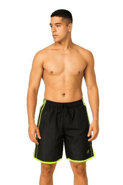 Short tactel Listras ziper 3 bolso pacote com 10