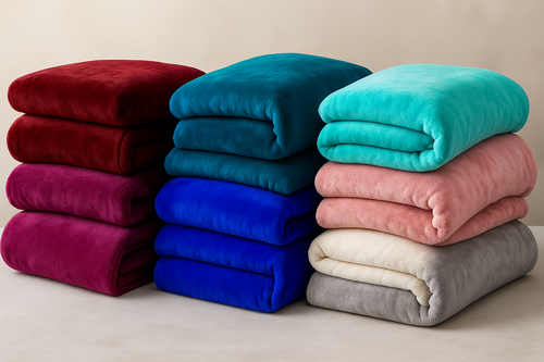 Mantas De Casal Microfibra Cores Lisas Cobertor Pacote com 10