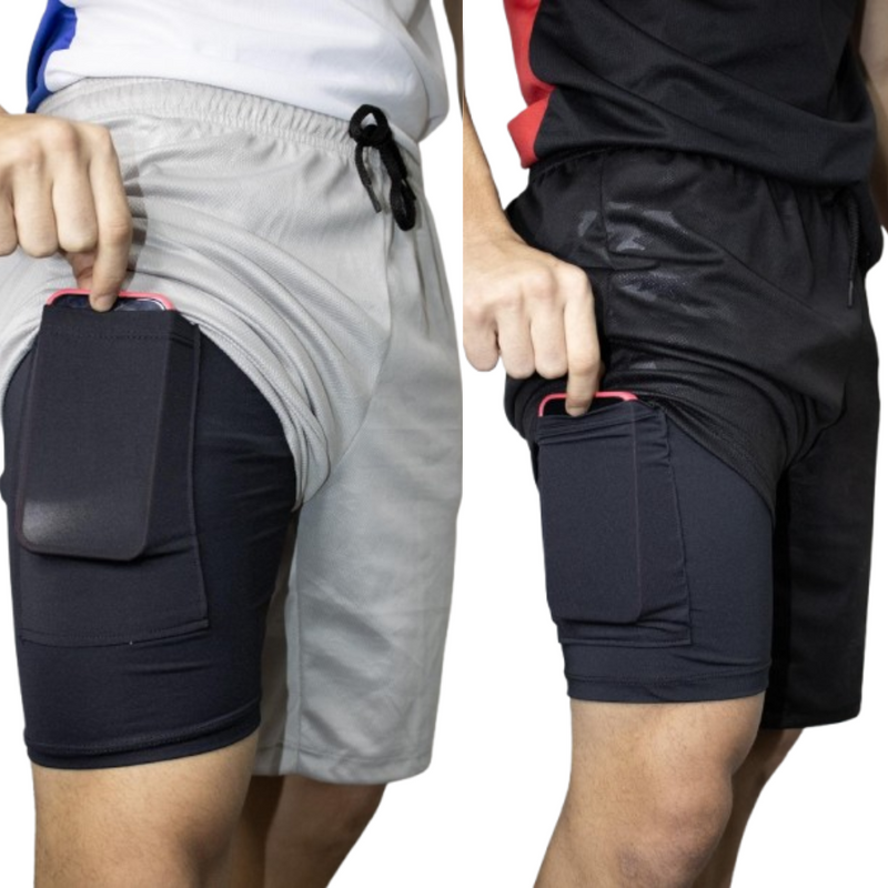 Short Dryfit duplo masculino compressão aquecedor camuflado treino academia