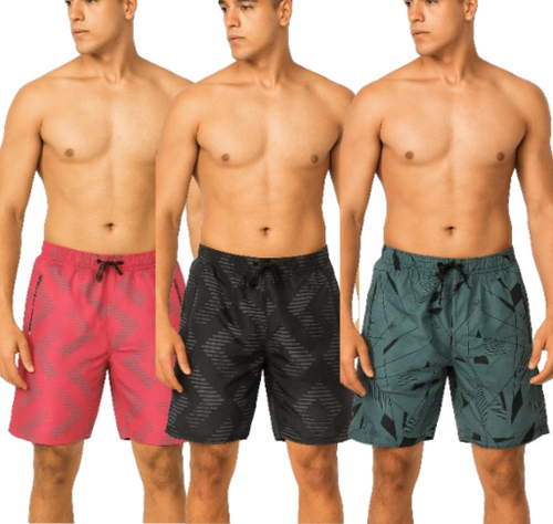 Short tactel Masculino estampado ziper 3 bolso Pacote com 10