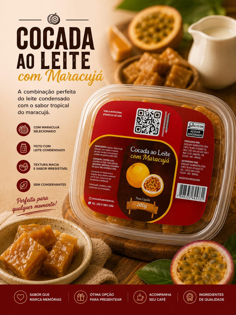 Cocada ao Leite e Fondant de Leite Artesanal 200g – Sabores Especiais