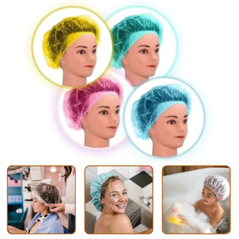 KIT 3 ToucaS De Banho Plástico Com Elástico Tintura Hidratação