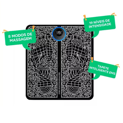 Massageador Elétrico Para Os Pés Cor Preto