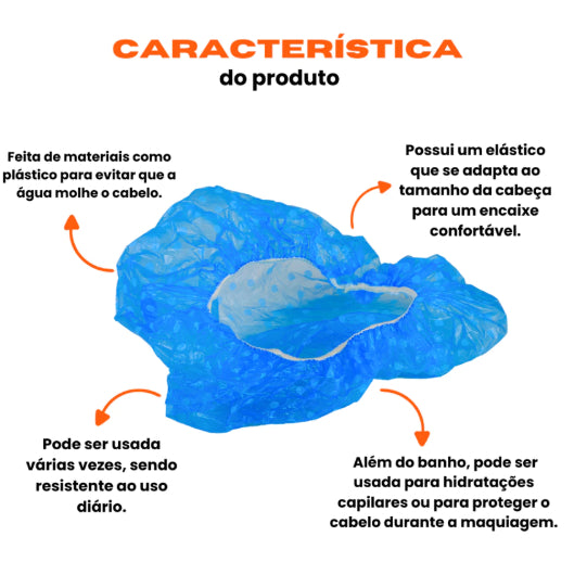 KIT 3 ToucaS De Banho Plástico Com Elástico Tintura Hidratação